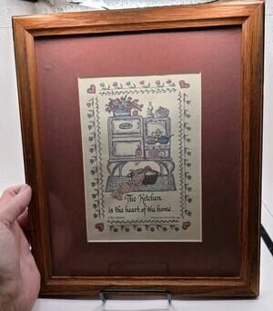 Vintage Lynn Norton Parker 1989 Kitchen Is the Heart of the Home Framed Country